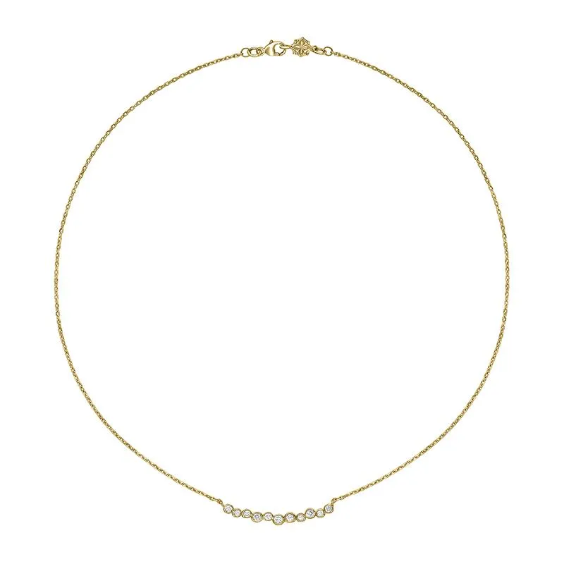 18k Gold & Diamond Medium Cascade Bar Necklace
