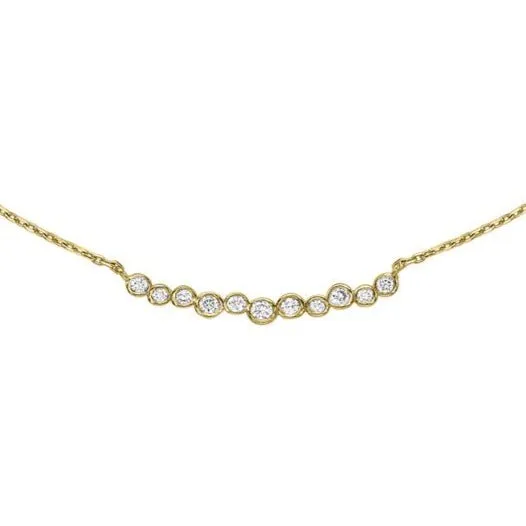 18k Gold & Diamond Medium Cascade Bar Necklace