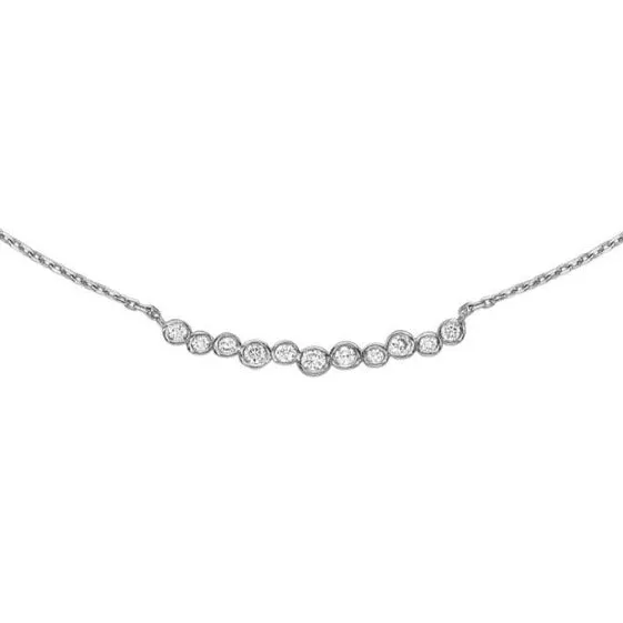 18k Gold & Diamond Medium Cascade Bar Necklace