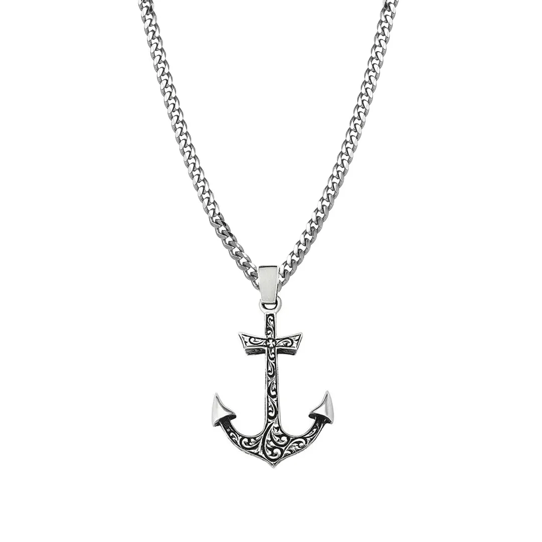 Classic Anchor Necklace With Chain