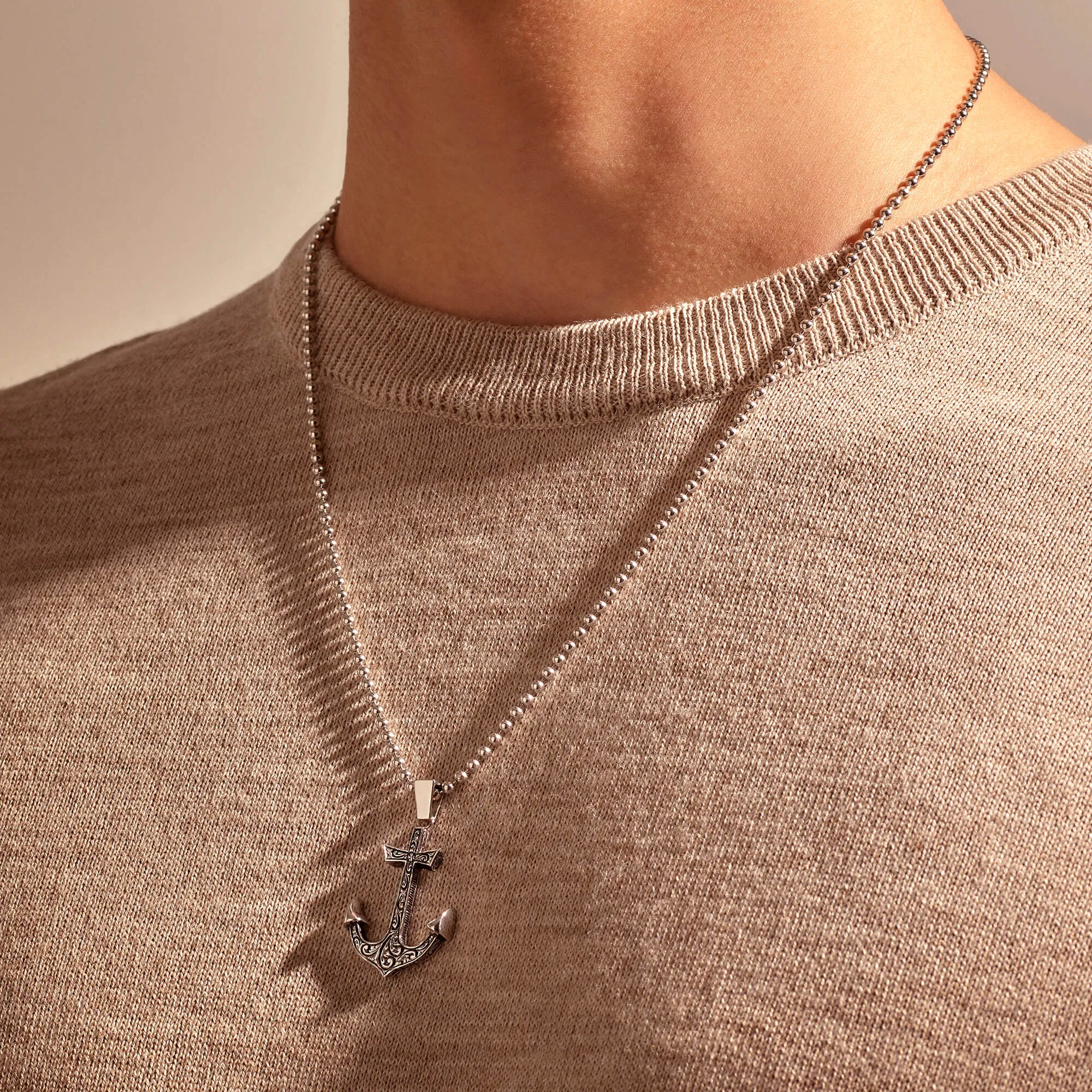 Classic Anchor Necklace With Chain
