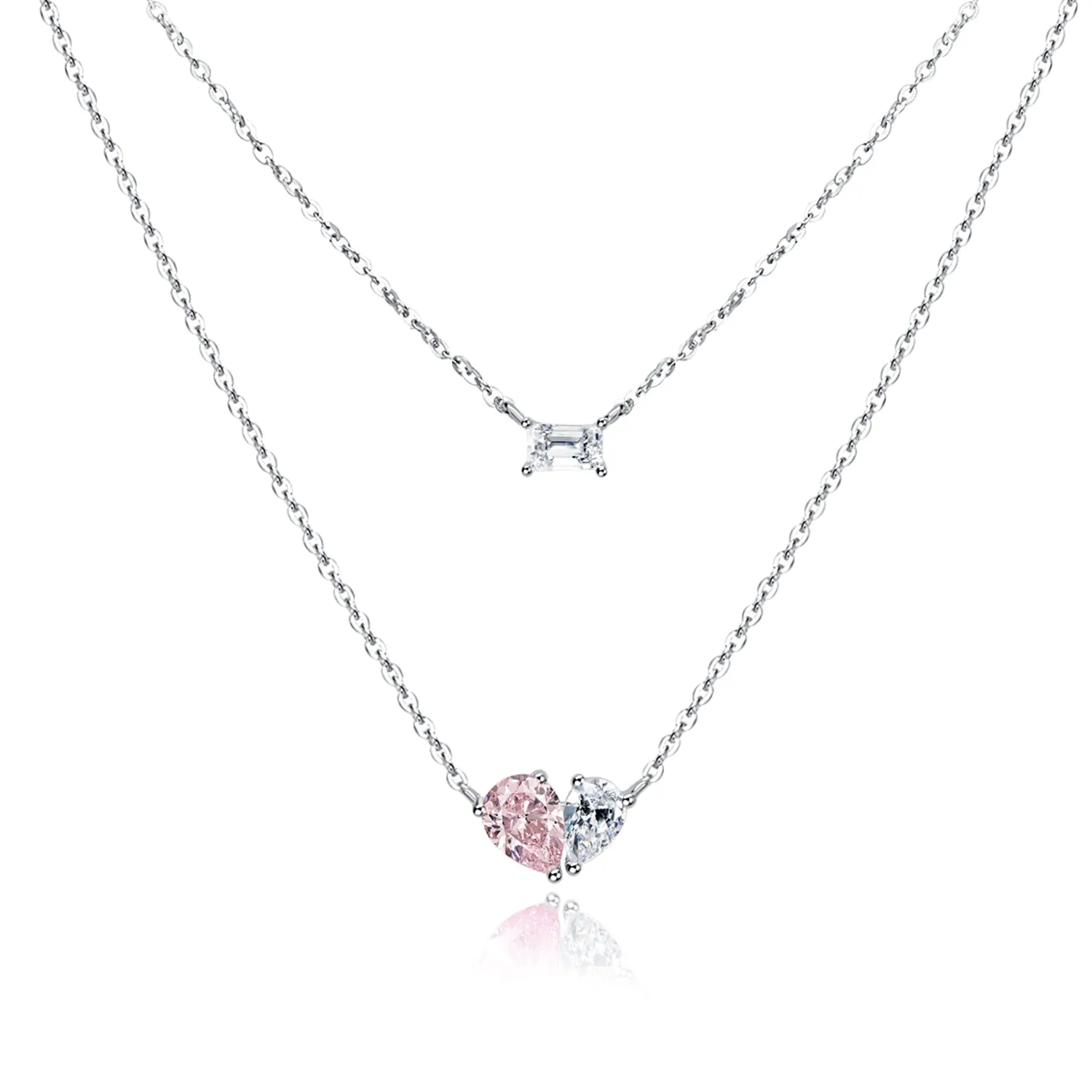 Sterling Silver Cuddle Hearts Two-Layer Choker Necklace by FANCIME - Romantic and Elegant Design