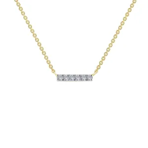 Lafonn Simulated Diamond Dainty Bar Necklace N0096CLT